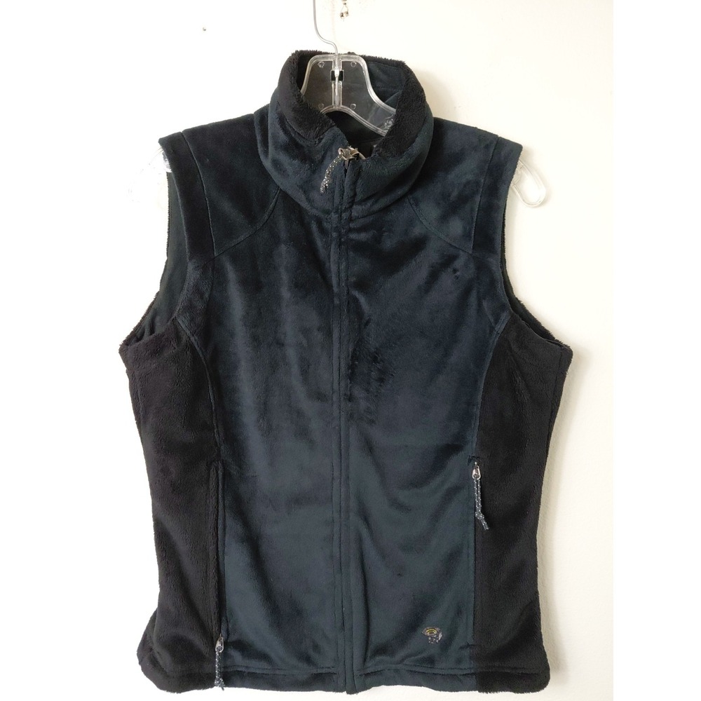 Mountain Hardware Vest Womens S/P Black Fleece Full Zip Pockets Outdoor Casual